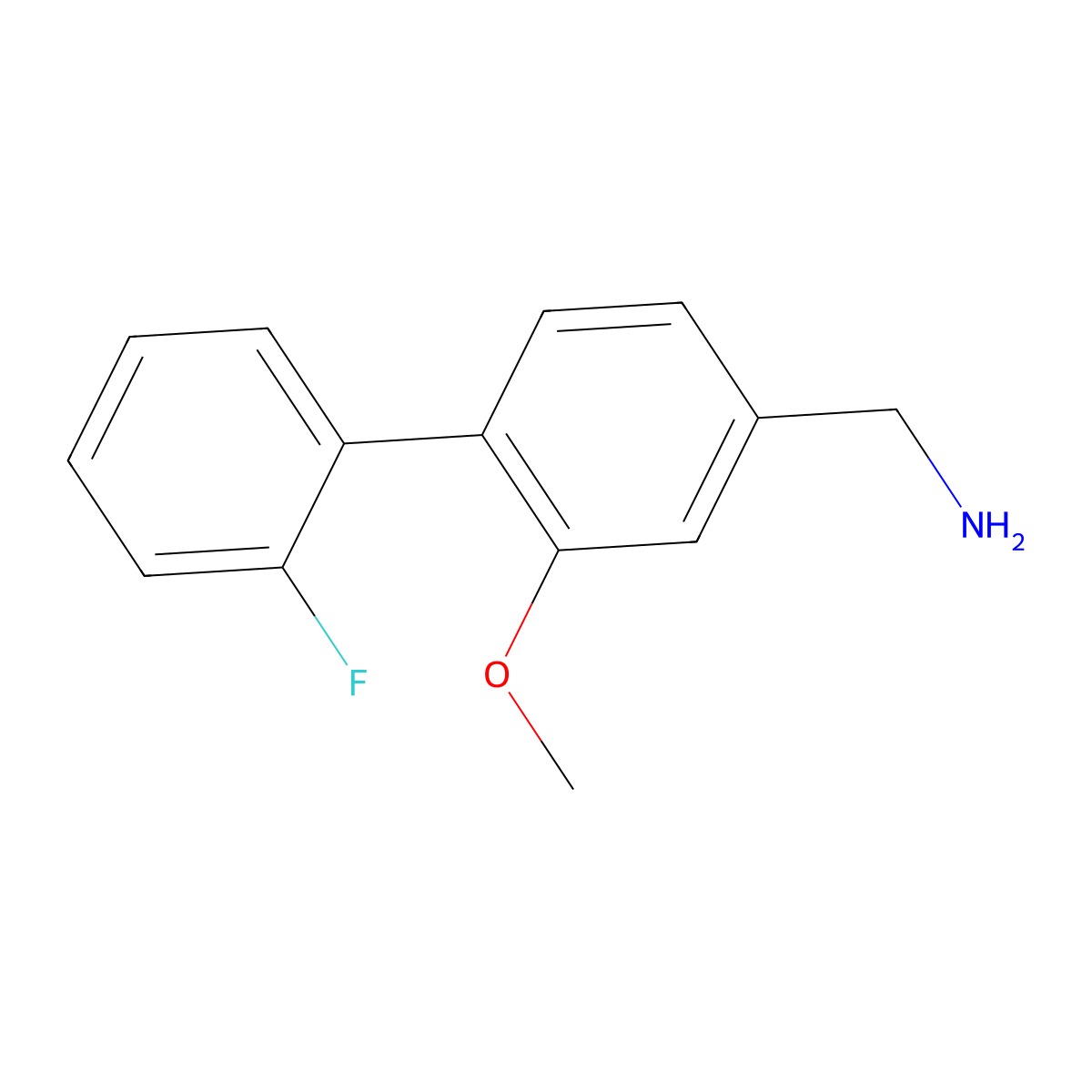 (2'-Fluoro-2-methoxy-[1,1'-biphenyl]-4-yl)methanamine molecular structure, CAS 2740354-34-9