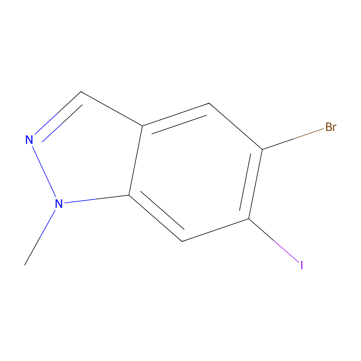 5-Bromo-6-iodo-1-methyl-1H-indazole molecular structure, CAS 2740361-74-2