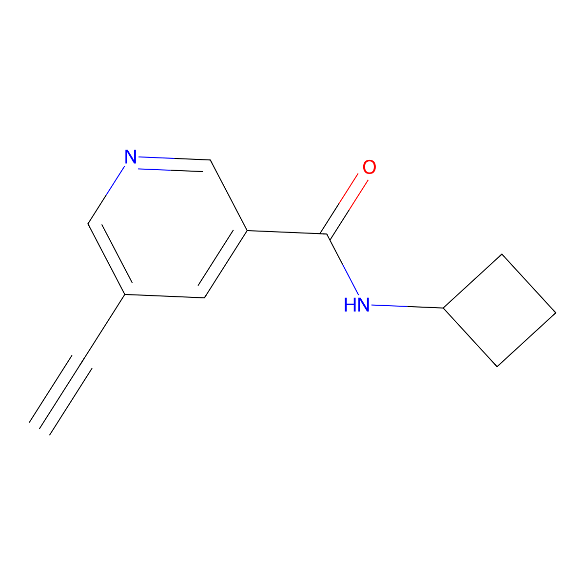 N-Cyclobutyl-5-ethynylnicotinamide molecular structure, CAS 2740366-30-5