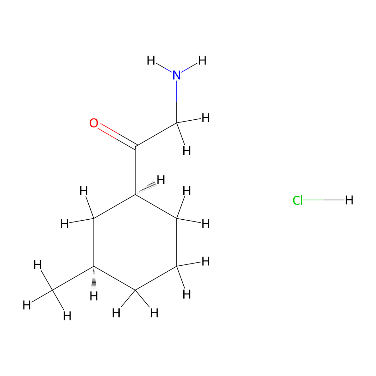 rac-2-amino-1-[(1R,3S)-3-methylcyclohexyl]ethan-1-one hydrochloride molecular structure, CAS 2740369-75-7