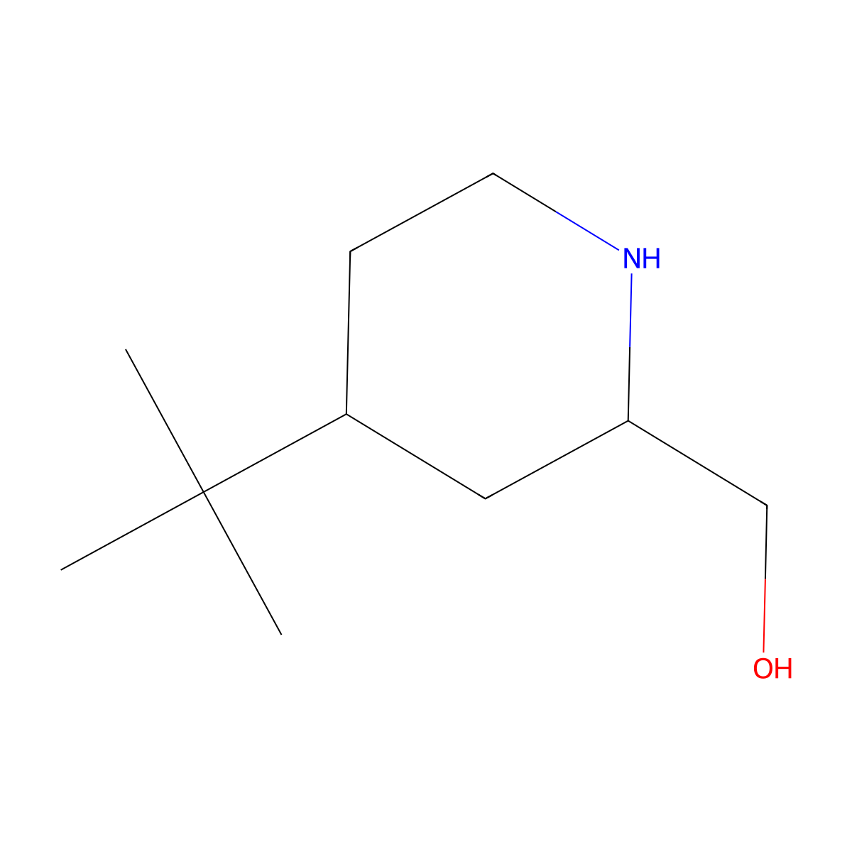 rac-[(2R,4S)-4-tert-butylpiperidin-2-yl]methanol molecular structure, CAS 2740386-15-4