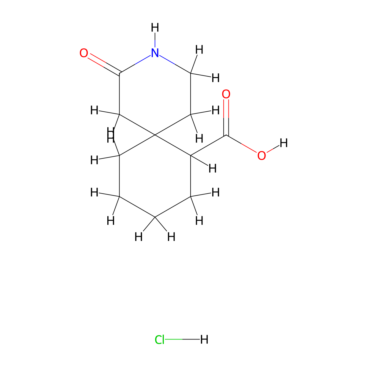 4-Oxo-3-azaspiro[5.5]undecane-11-carboxylic acid;hydrochloride molecular structure, CAS 2740387-42-0