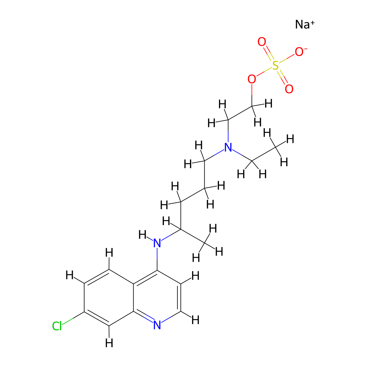 Hydroxychloroquine O-Sulfate Sodium Salt molecular structure, CAS 2740402-74-6
