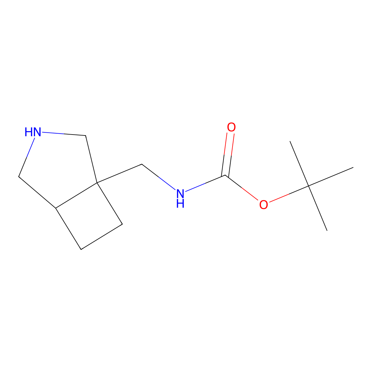 Tert-butyl N-[[(1R,5R)-3-azabicyclo[3.2.0]heptan-1-yl]methyl]carbamate molecular structure, CAS 2740405-60-9