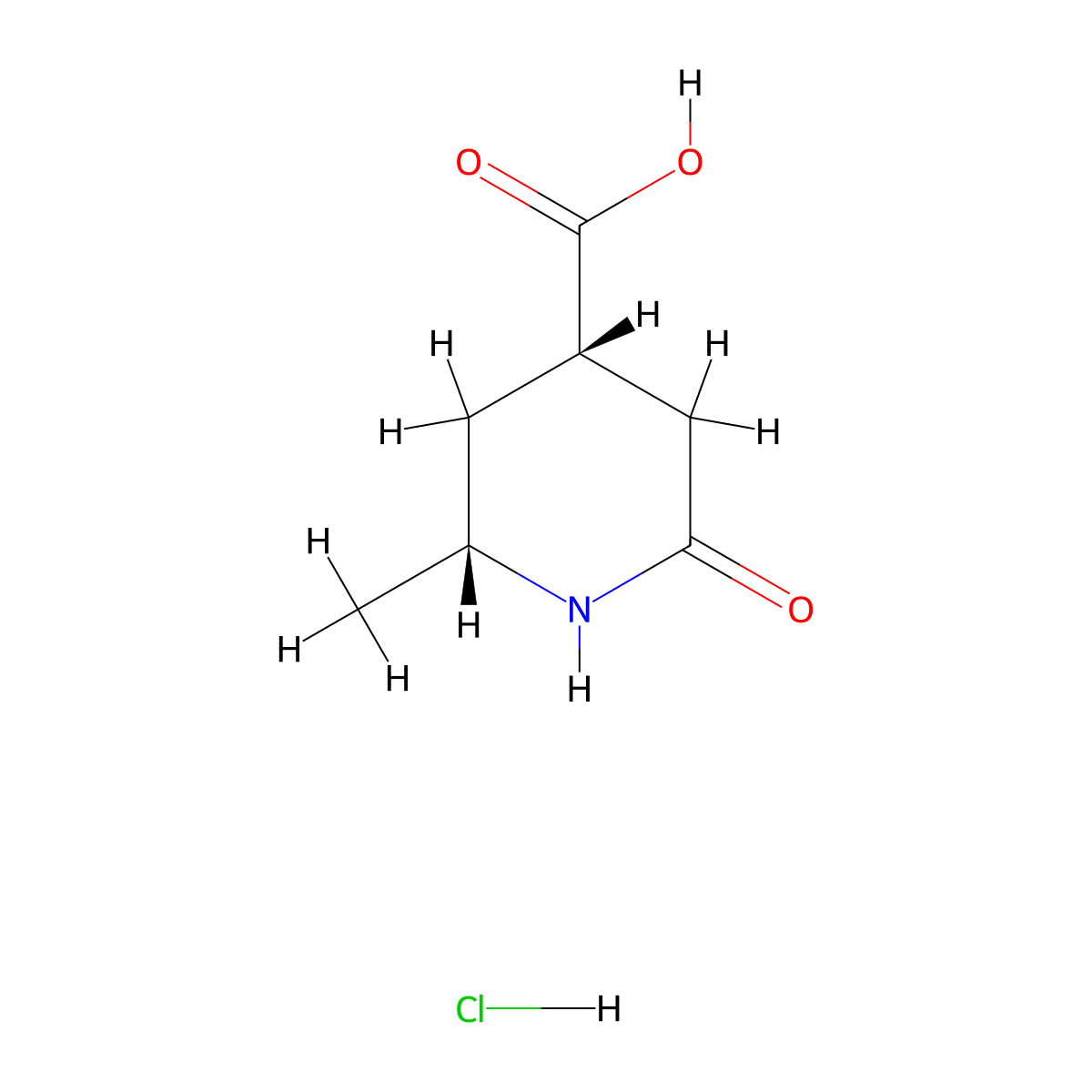 (2R,4S)-2-Methyl-6-oxopiperidine-4-carboxylic acid;hydrochloride molecular structure, CAS 2740405-63-2