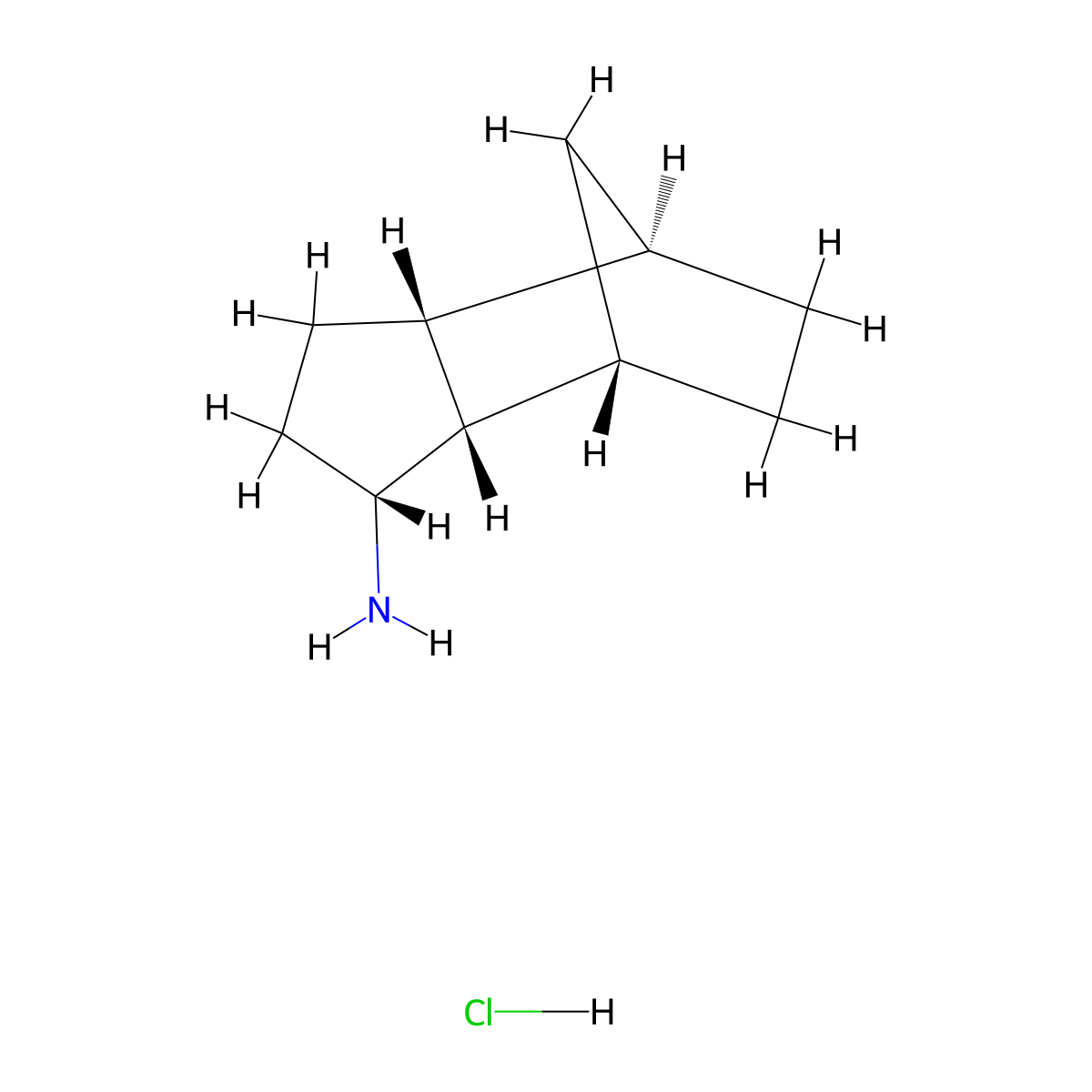 (1S,2S,3R,6R,7R)-Tricyclo[5.2.1.02,6]decan-3-amine;hydrochloride molecular structure, CAS 2740415-51-2