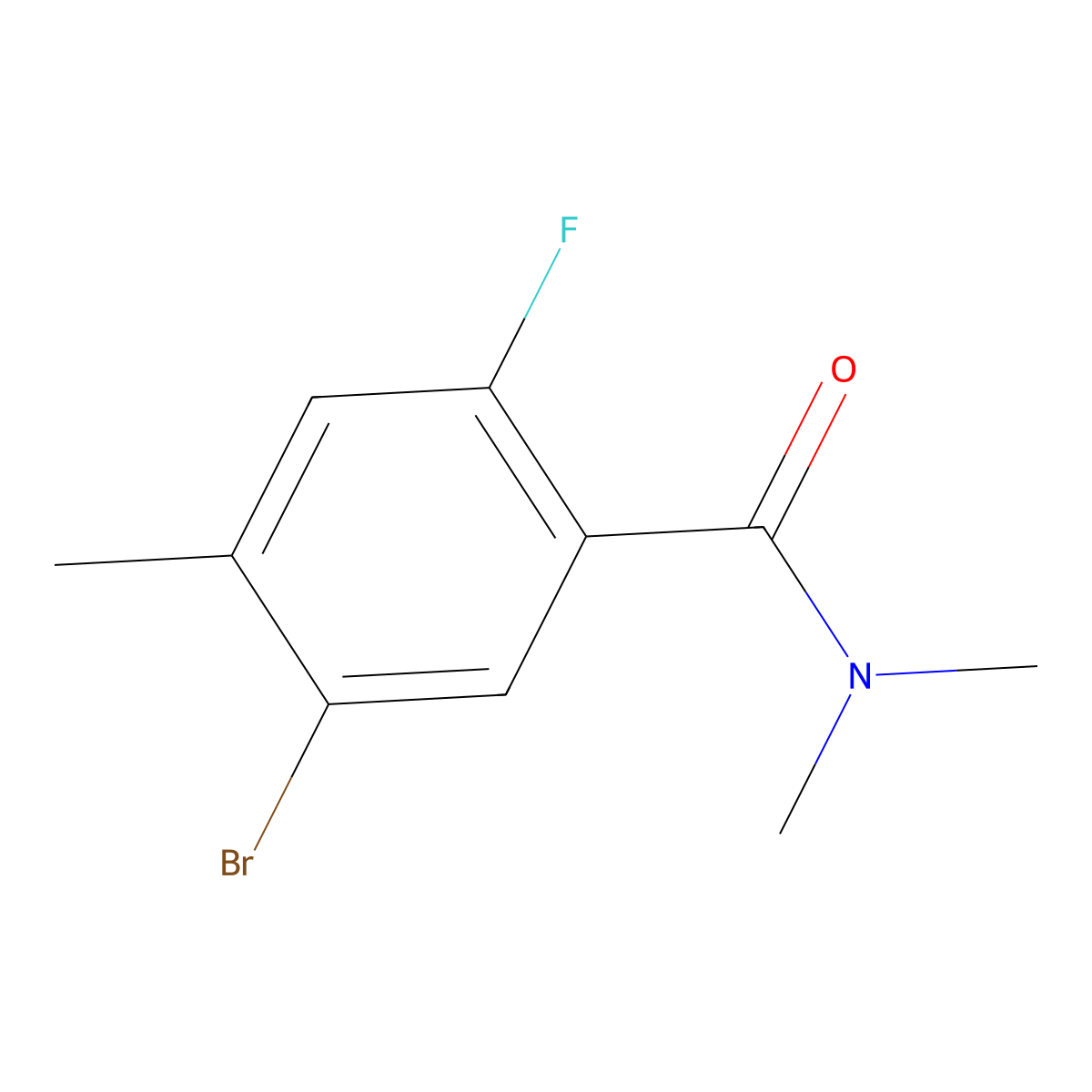 5-Bromo-2-fluoro-N,N,4-trimethylbenzamide molecular structure, CAS 2740425-87-8