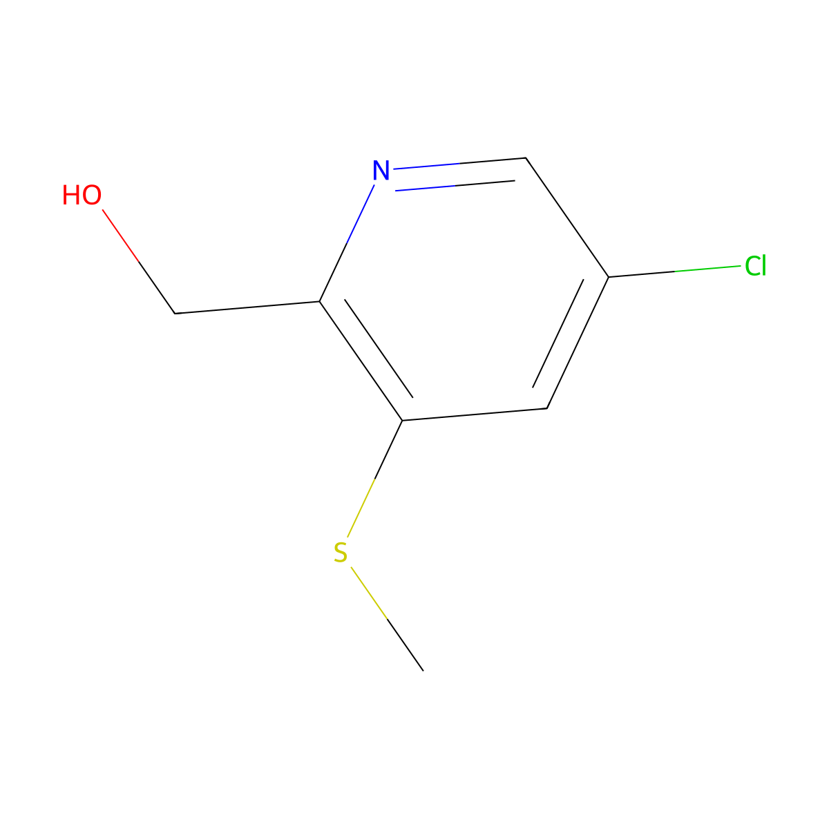 (5-Chloro-3-(methylthio)pyridin-2-yl)methanol molecular structure, CAS 2740436-16-0