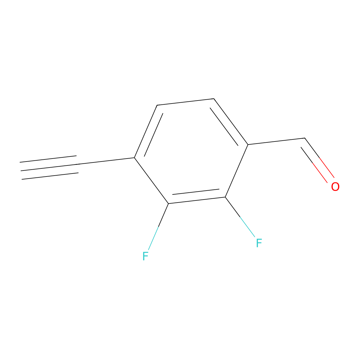 4-Ethynyl-2,3-difluorobenzaldehyde molecular structure, CAS 2740486-04-6