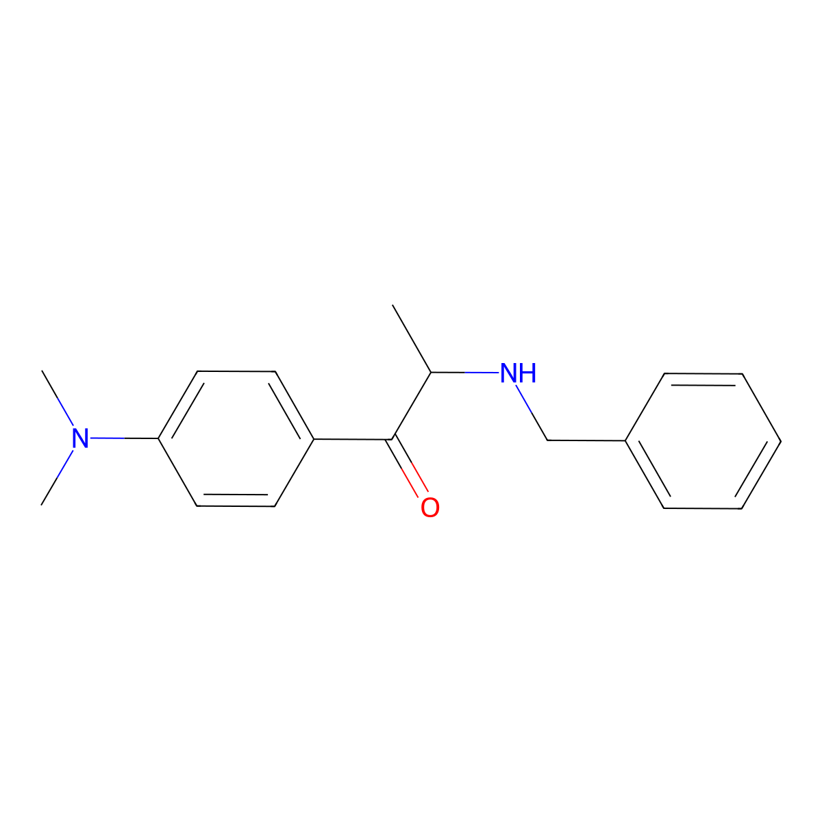 2-(Benzylamino)-1-[4-(dimethylamino)phenyl]propan-1-one molecular structure, CAS 2740524-42-7