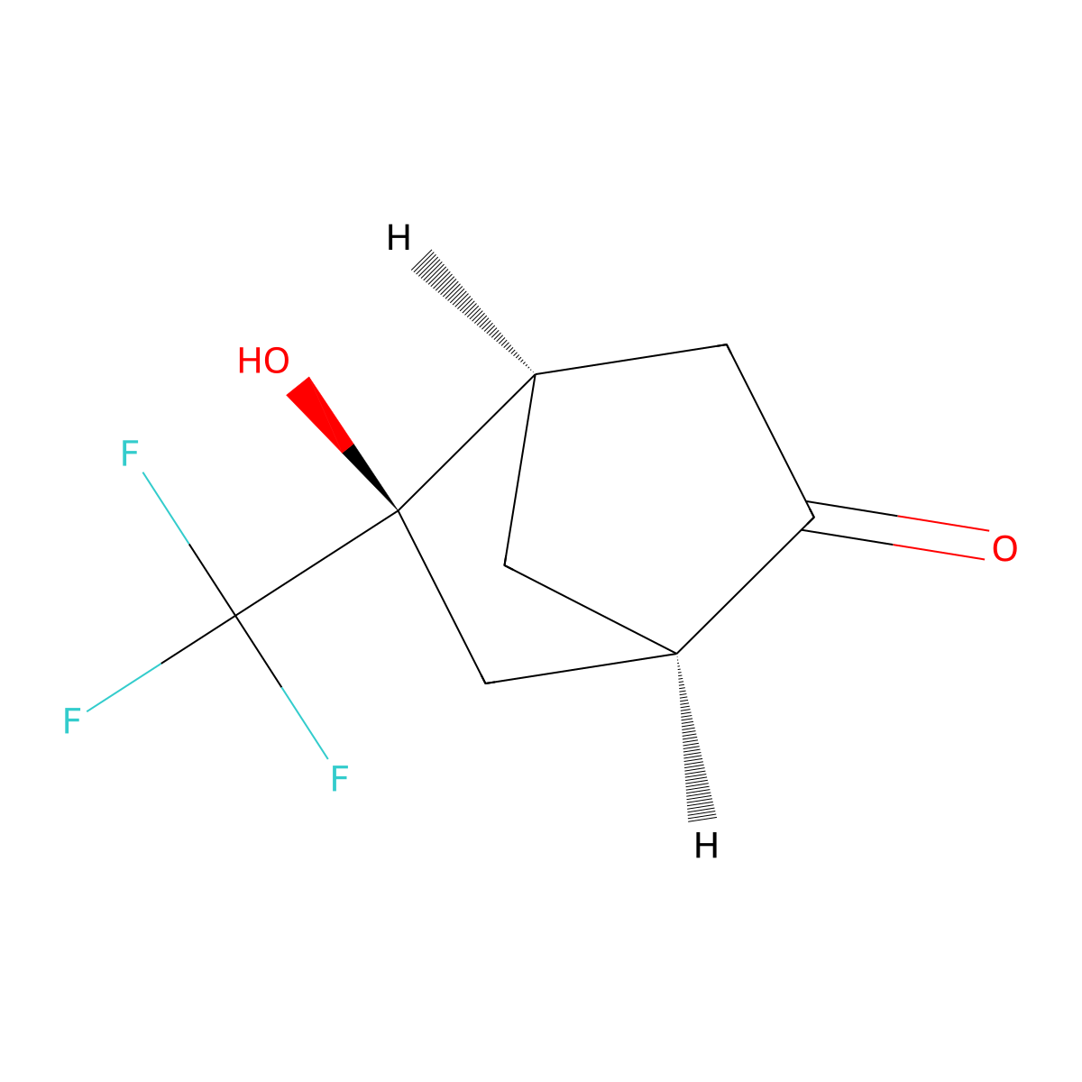 rac-(1R,4R,5R)-5-hydroxy-5-(trifluoromethyl)bicyclo(2.2.1)heptan-2-one molecular structure, CAS 2740542-98-5