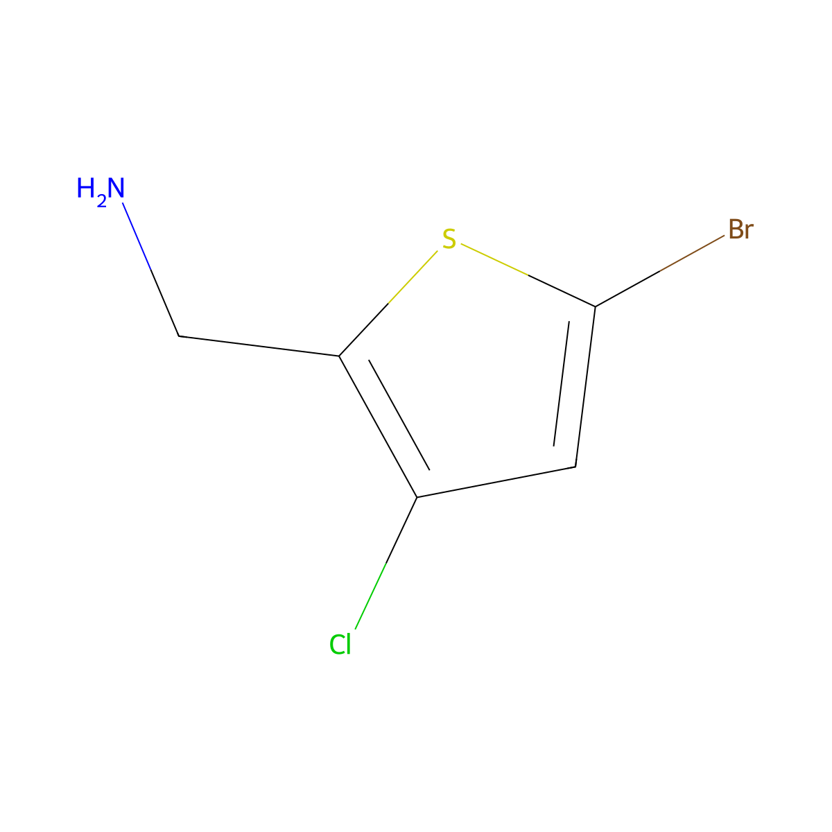 1-(5-Bromo-3-chlorothiophen-2-yl)methanamine molecular structure, CAS 2740549-64-6