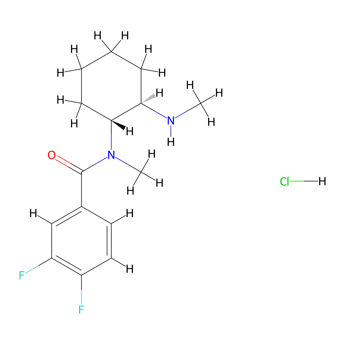 3,4-difluoro-N-desmethyl U-47700 (hydrochloride) molecular structure, CAS 2740551-86-2
