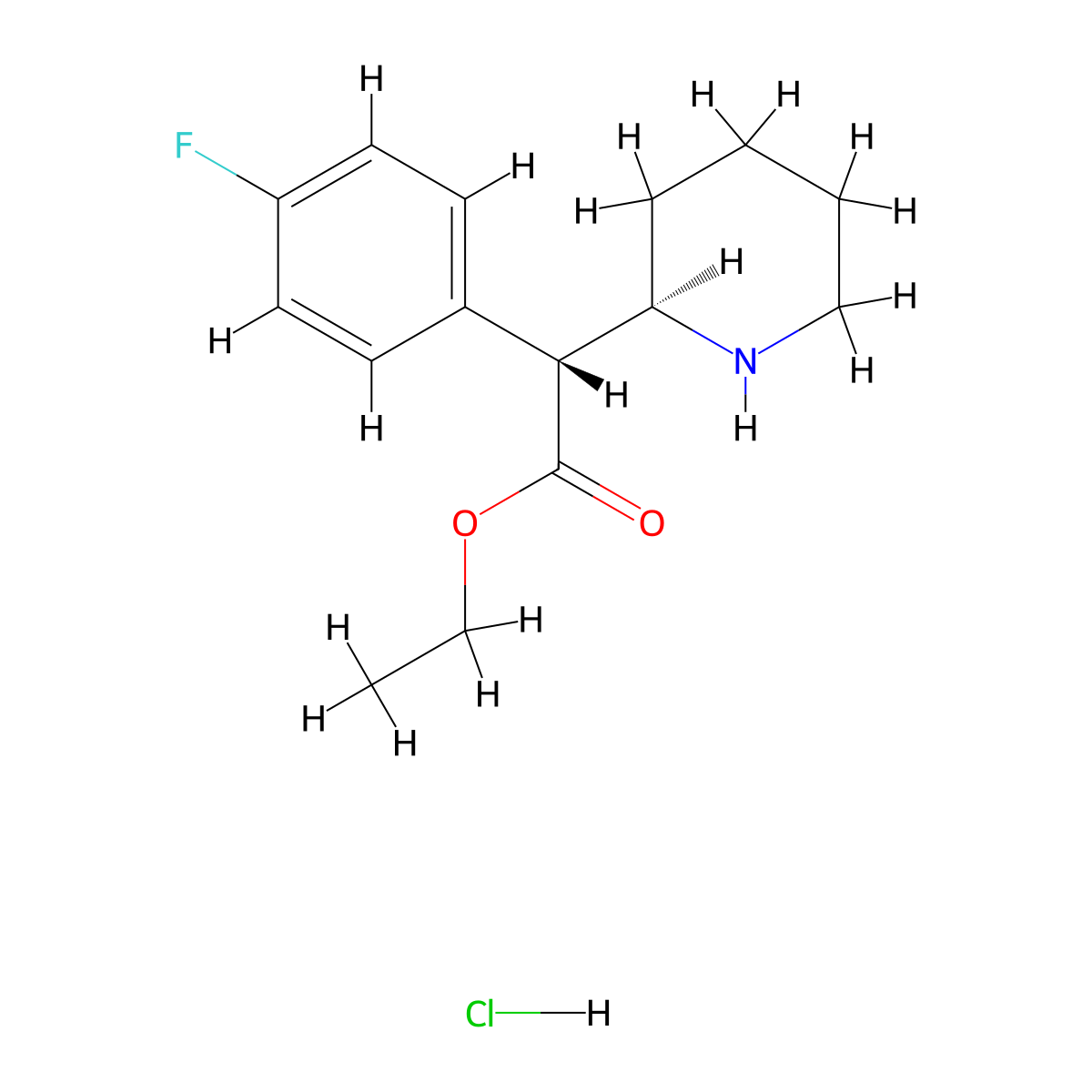 (+/-)-threo-4-Fluoroethylphenidate (hydrochloride) molecular structure, CAS 2740569-99-5
