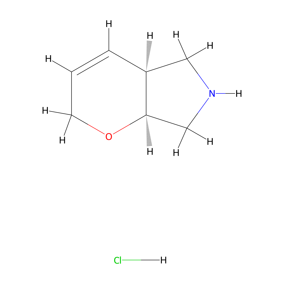 rac-(4aR,7aR)-2H,4aH,5H,6H,7H,7aH-pyrano[2,3-c]pyrrole hydrochloride molecular structure, CAS 2740592-06-5