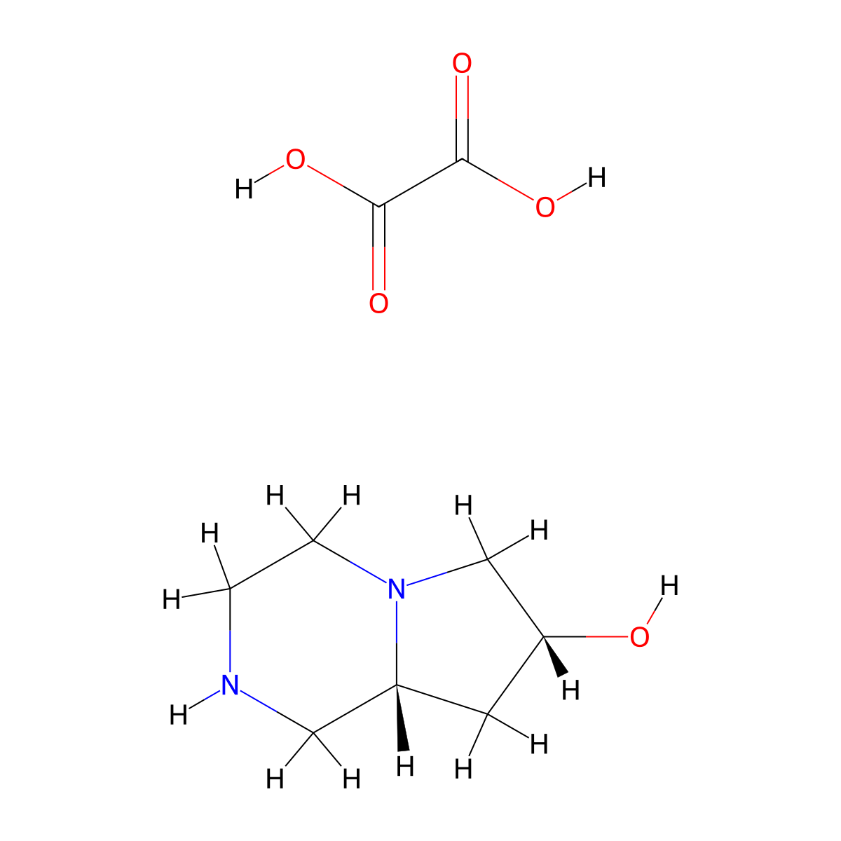 (7R,8aR)-1,2,3,4,6,7,8,8a-octahydropyrrolo[1,2-a]pyrazin-7-ol;oxalic acid molecular structure, CAS 2740592-93-0