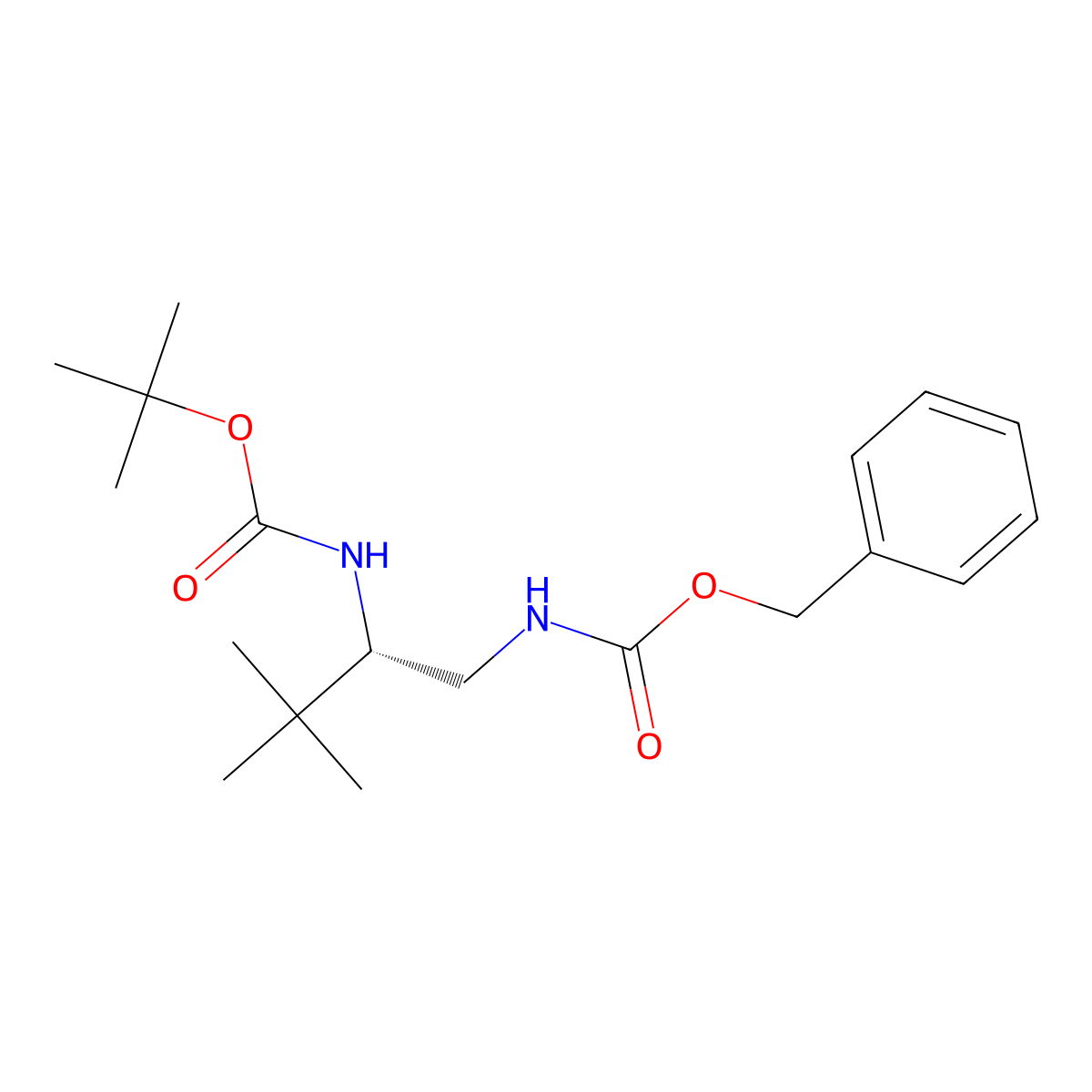 benzyl N-[(2S)-3,3-dimethyl-2-[(2-methylpropan-2-yl)oxycarbonylamino]butyl]carbamate molecular structure, CAS 2740593-40-0