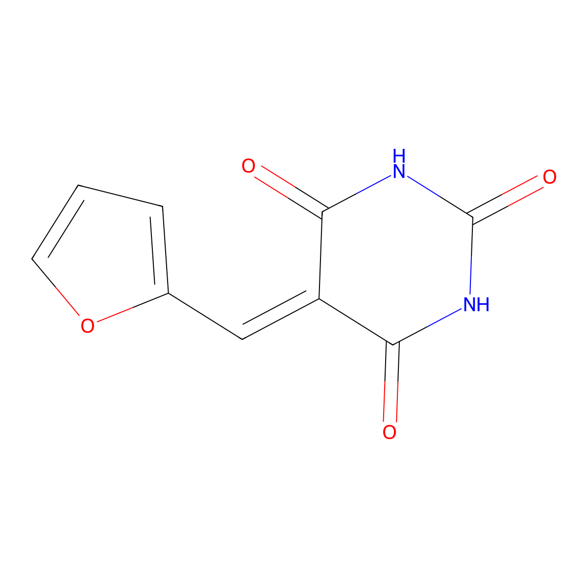 5-Furfurylidenebarbituric acid molecular structure, CAS 27406-36-6
