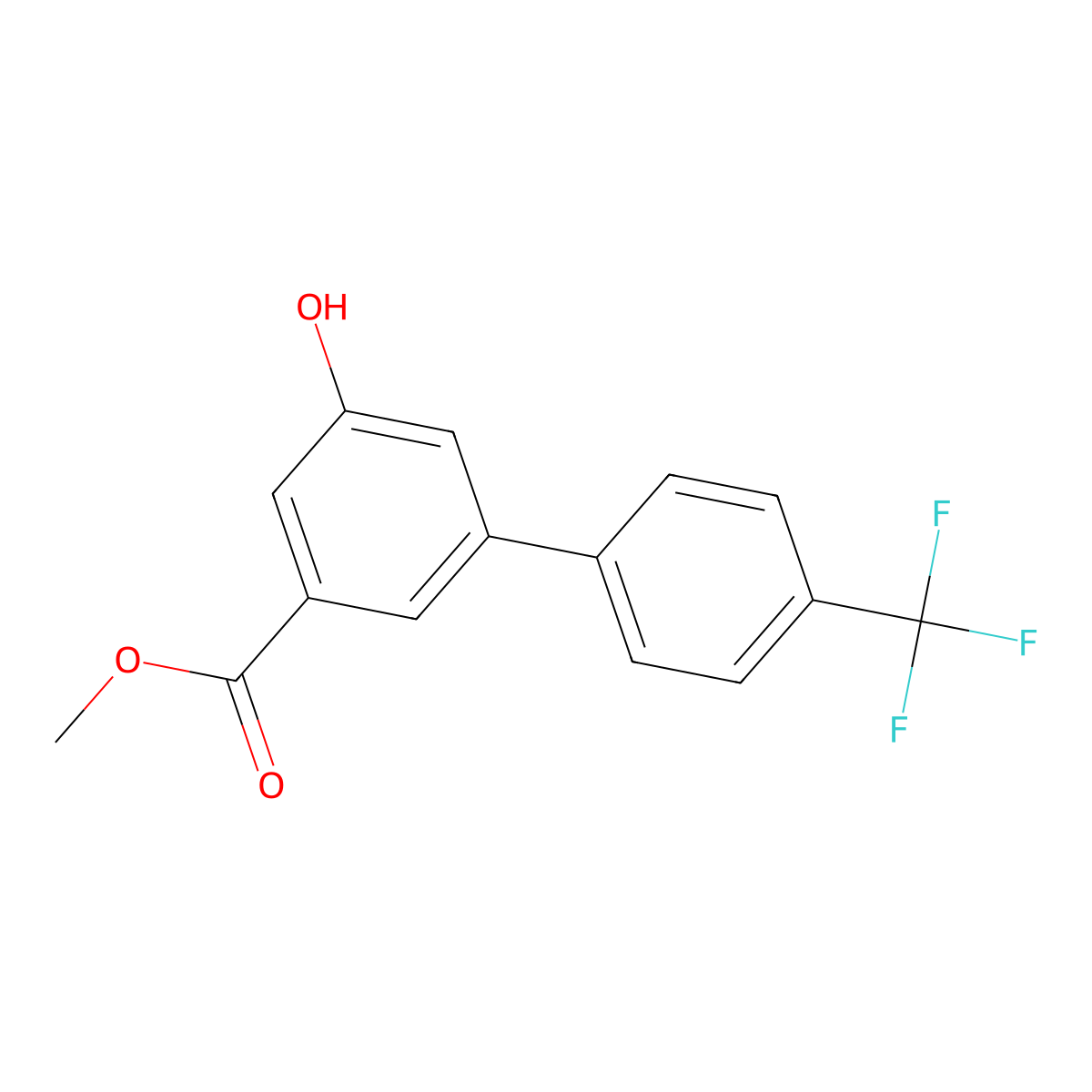 Methyl 5-hydroxy-4'-(trifluoromethyl)-[1,1'-biphenyl]-3-carboxylate molecular structure, CAS 2740631-45-0