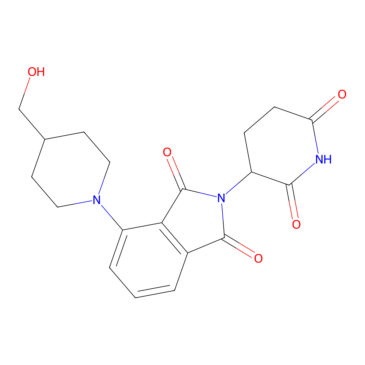 2-(2,6-Dioxopiperidin-3-yl)-4-(4-(hydroxymethyl)piperidin-1-yl)isoindoline-1,3-dione molecular structure, CAS 2740654-21-9
