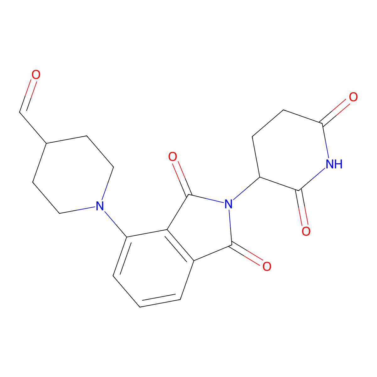 1-(2-(2,6-Dioxopiperidin-3-yl)-1,3-dioxoisoindolin-4-yl)piperidine-4-carbaldehyde molecular structure, CAS 2740654-22-0