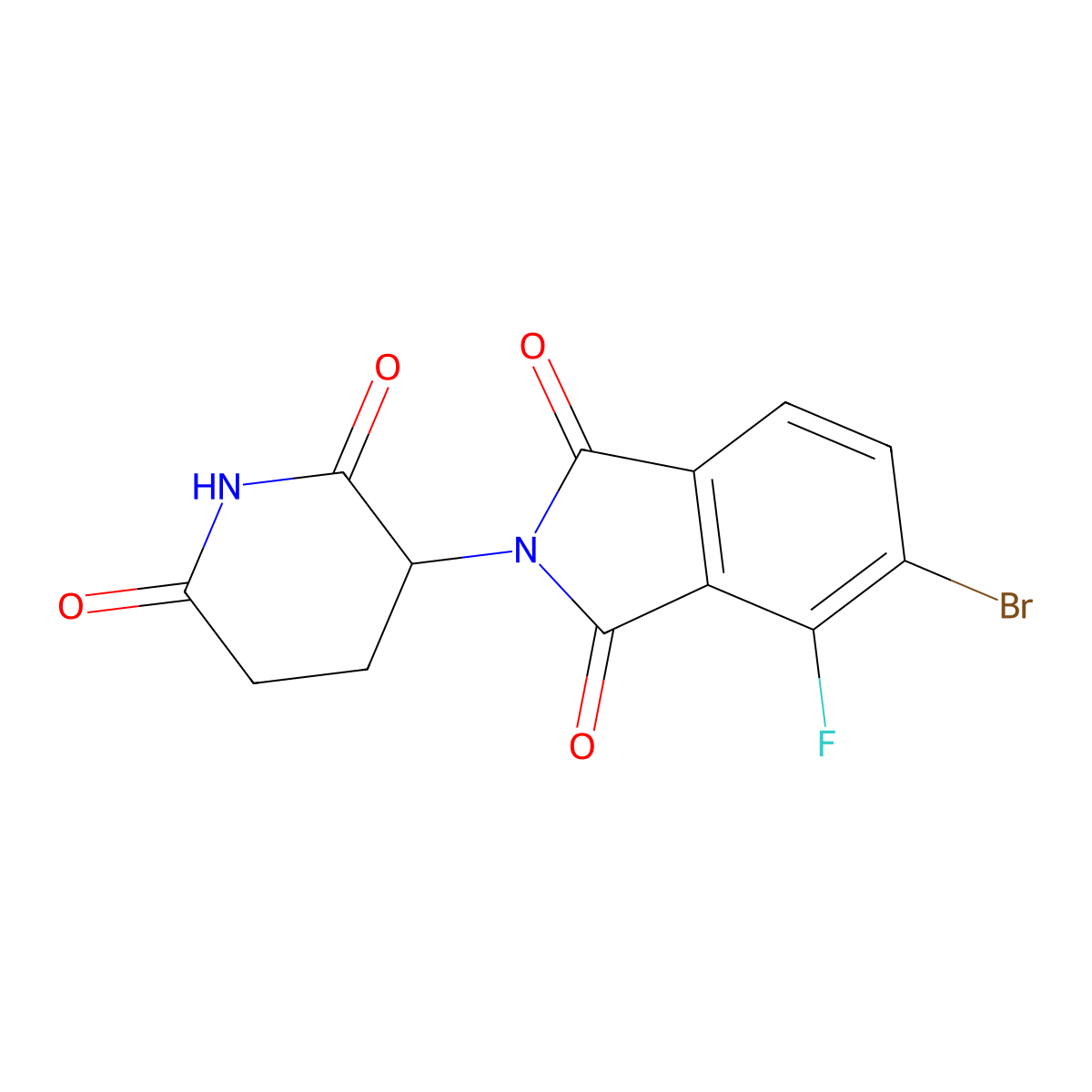5-Bromo-2-(2,6-dioxopiperidin-3-yl)-4-fluoroisoindoline-1,3-dione molecular structure, CAS 2740657-28-5