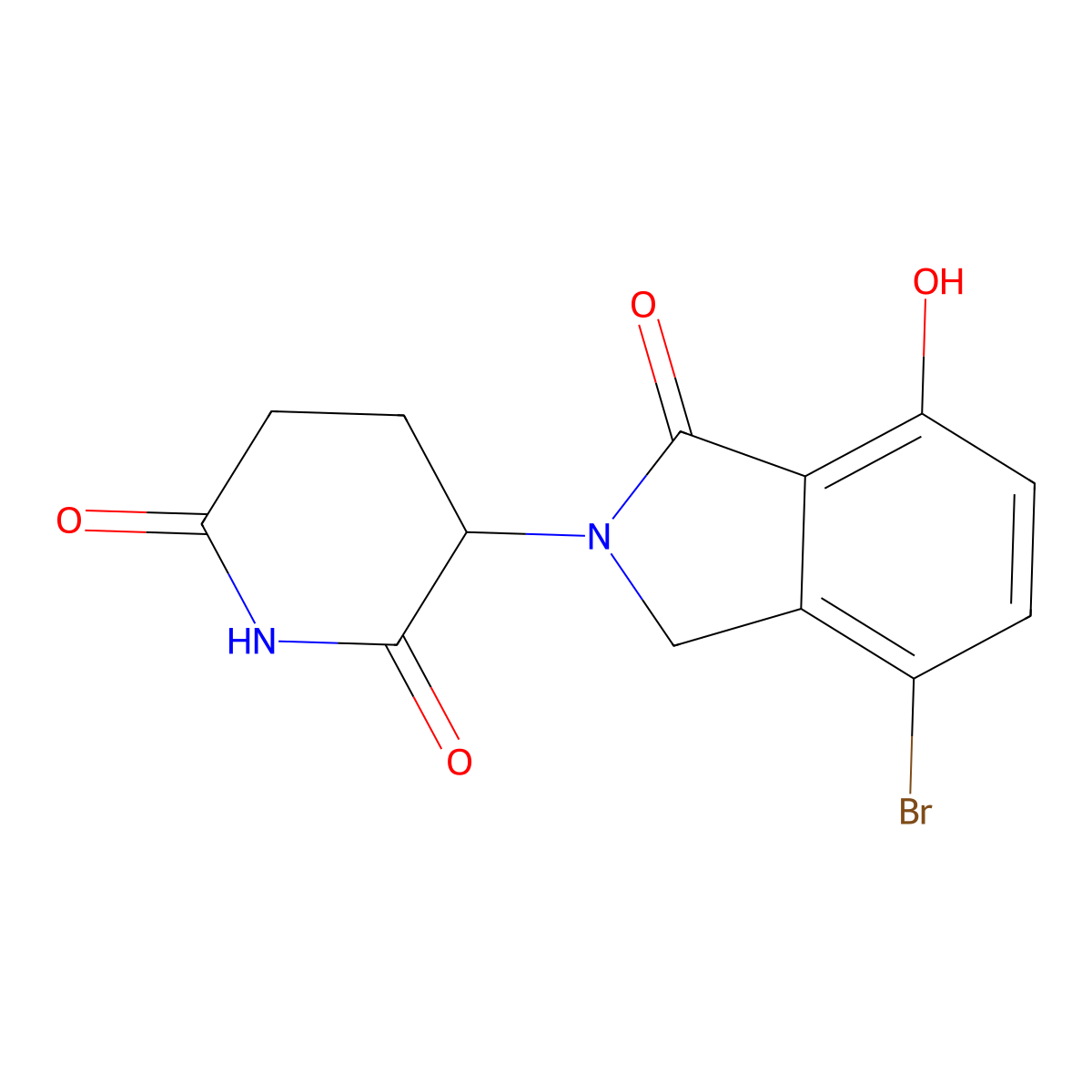 3-(4-Bromo-7-hydroxy-1-oxoisoindolin-2-yl)piperidine-2,6-dione molecular structure, CAS 2740657-29-6