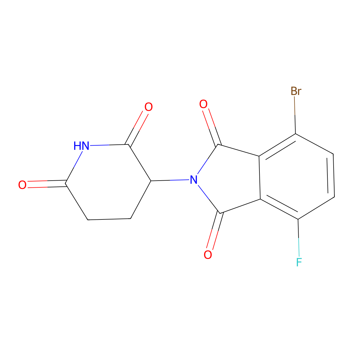 4-Bromo-2-(2,6-dioxopiperidin-3-yl)-7-fluoroisoindoline-1,3-dione molecular structure, CAS 2740657-30-9