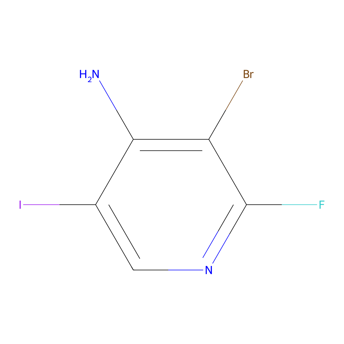 3-Bromo-2-fluoro-5-iodopyridin-4-amine molecular structure, CAS 2740657-49-0