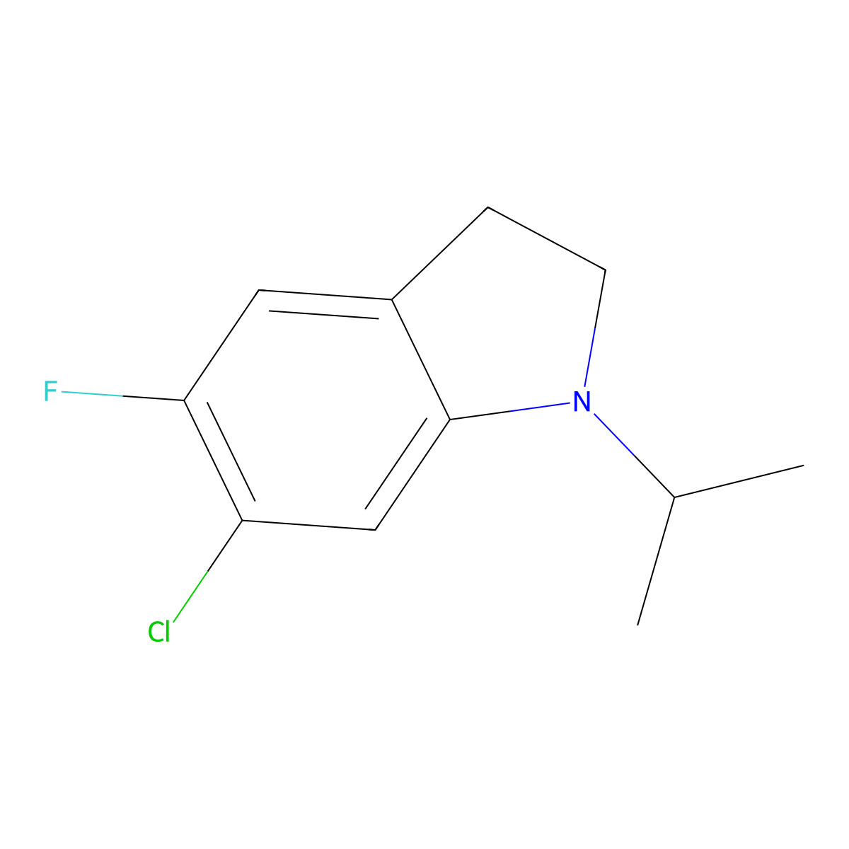 6-Chloro-5-fluoro-1-isopropylindoline molecular structure, CAS 2740657-53-6