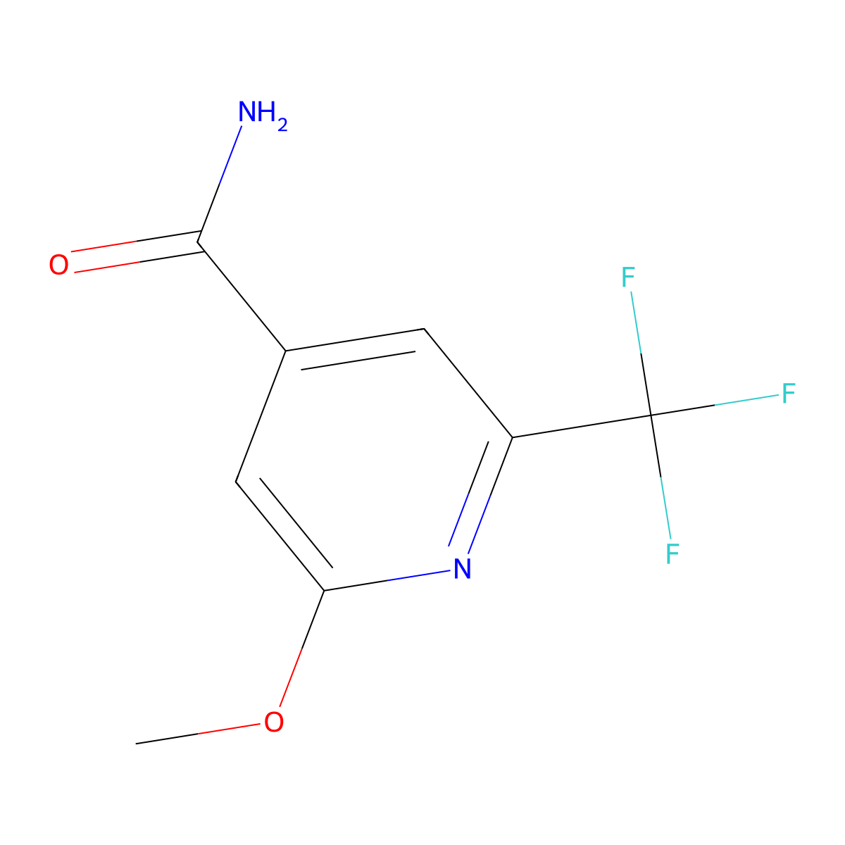 2-Methoxy-6-(trifluoromethyl)isonicotinamide molecular structure, CAS 2740657-66-1