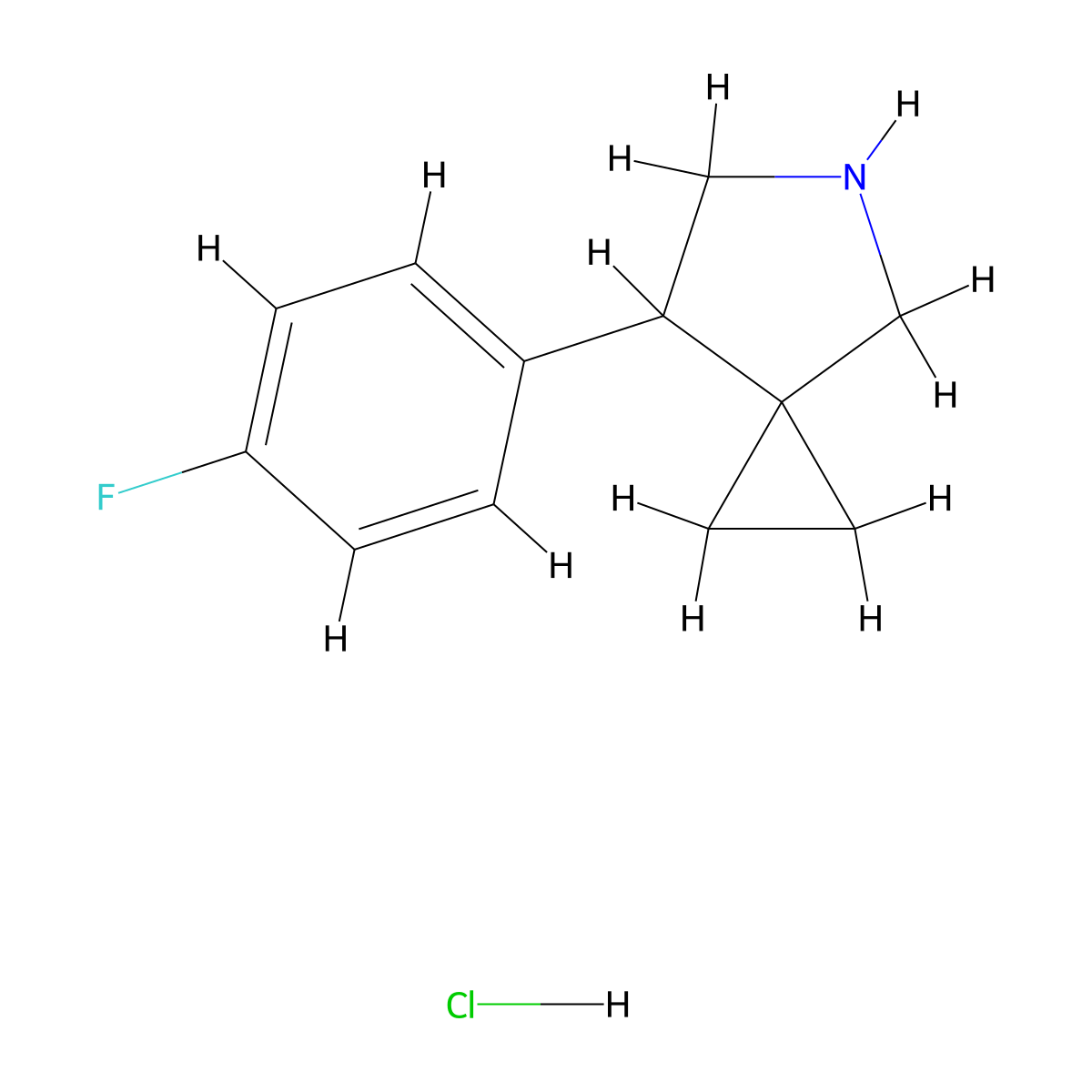 7-(4-Fluorophenyl)-5-azaspiro[2.4]heptane hydrochloride molecular structure, CAS 2740657-71-8