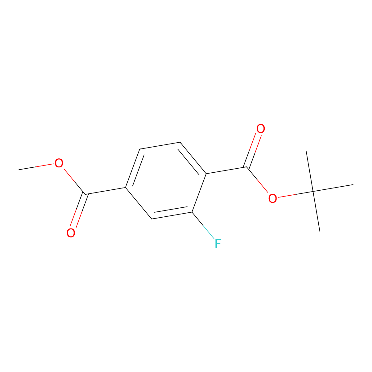 1-(Tert-butyl) 4-methyl 2-fluoroterephthalate molecular structure, CAS 2740657-74-1