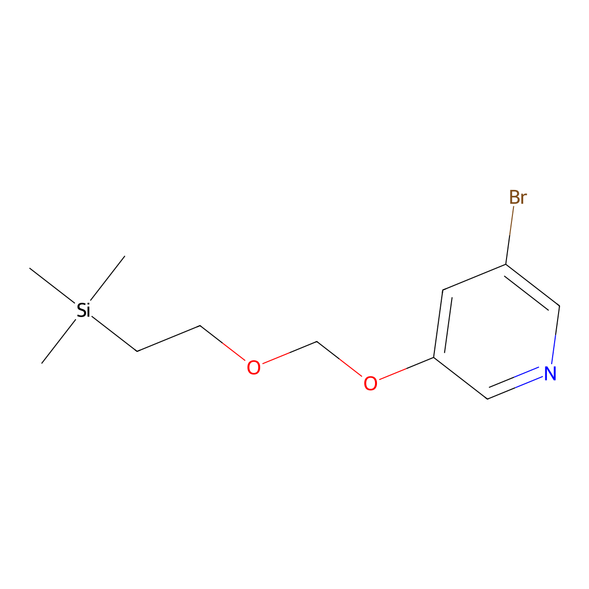 3-((2-(Trimethylsilyl)ethoxy)methoxy)-5-bromopyridine molecular structure, CAS 2740660-18-6