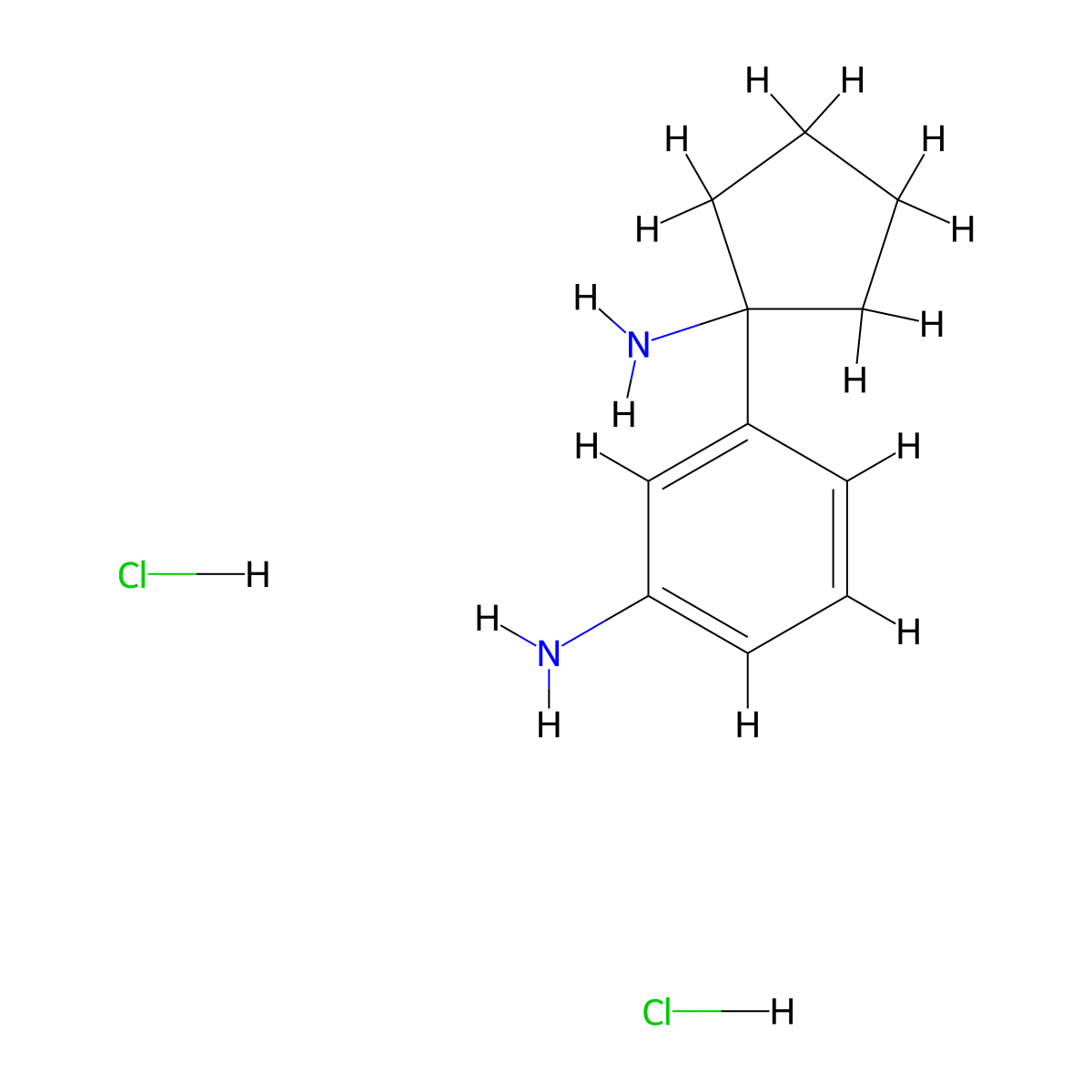 3-(1-Aminocyclopentyl)aniline;dihydrochloride molecular structure, CAS 2740660-22-2