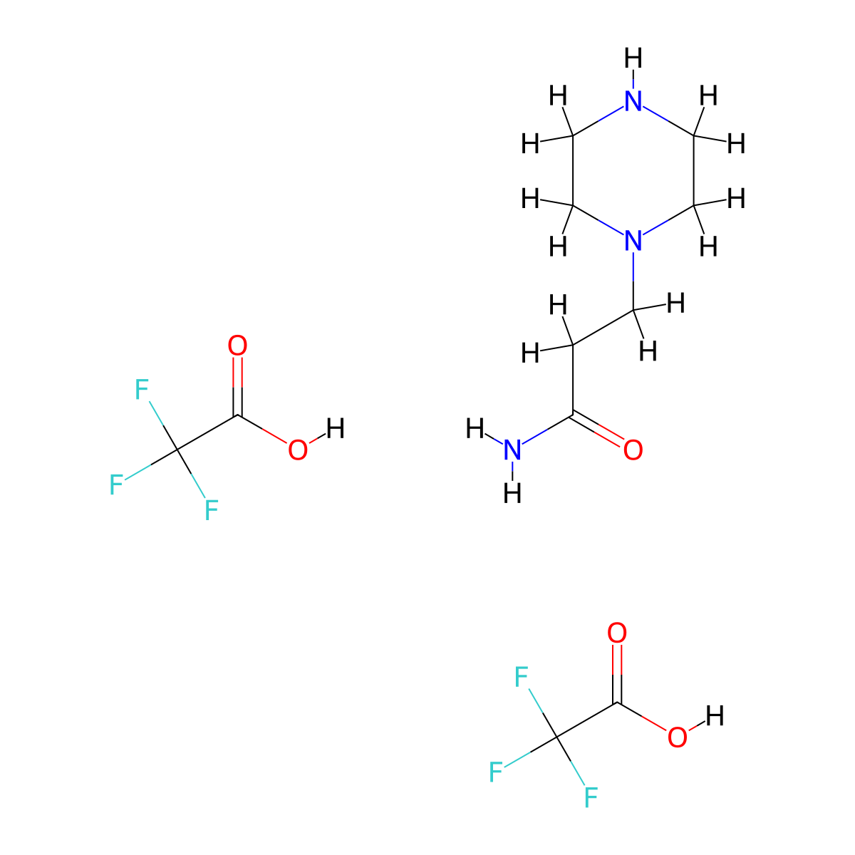 3-(Piperazin-1-yl)propanamide bis(2,2,2-trifluoroacetate) molecular structure, CAS 2740660-23-3