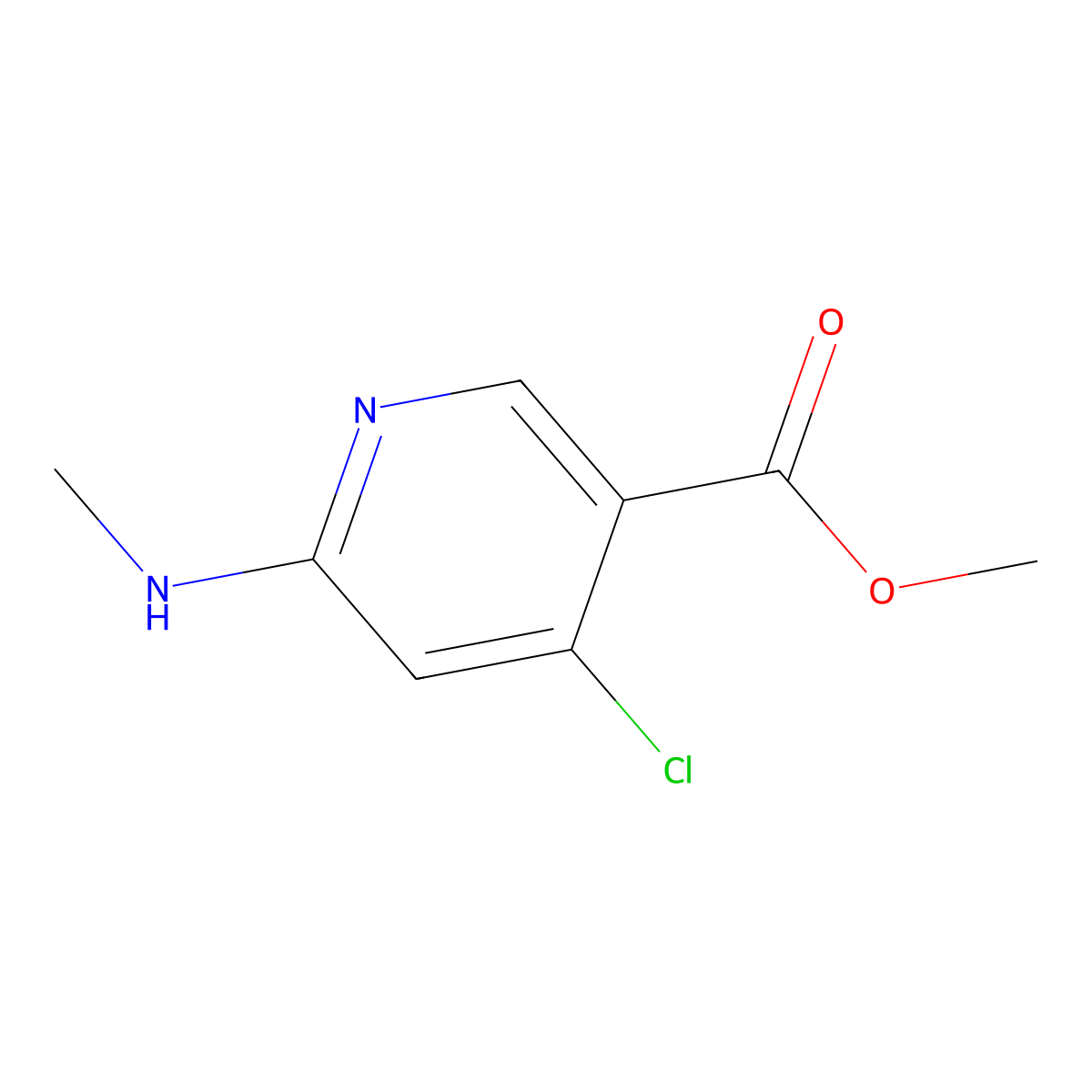 Methyl 4-chloro-6-(methylamino)pyridine-3-carboxylate molecular structure, CAS 2740660-35-7