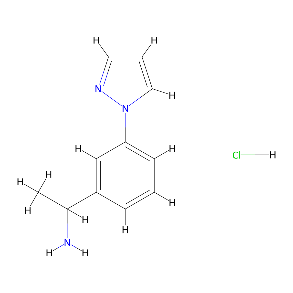 1-[3-(1H-Pyrazol-1-yl)phenyl]ethan-1-amine Dihydrochloride molecular structure, CAS 2740660-38-0