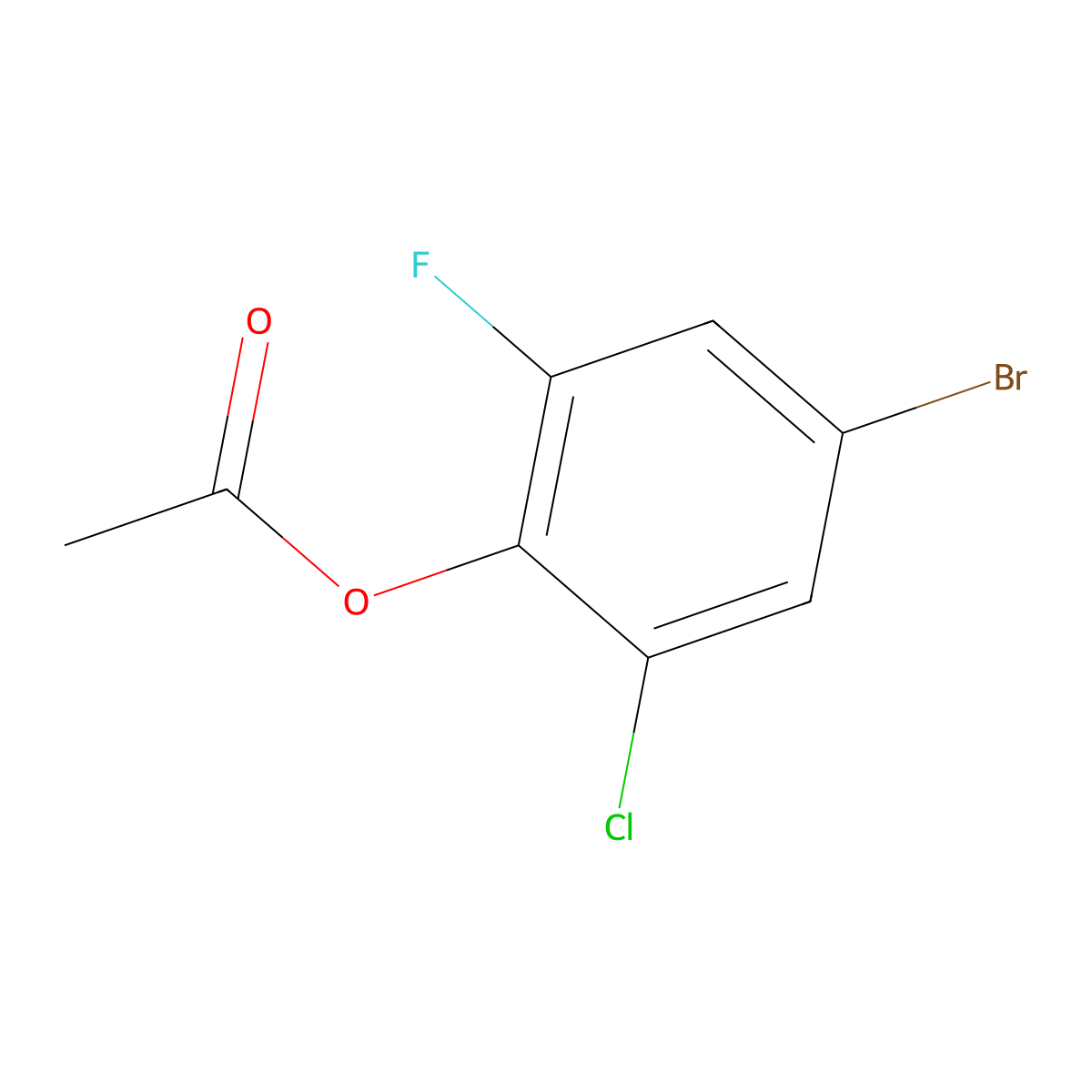 4-Bromo-2-chloro-6-fluorophenyl acetate molecular structure, CAS 2740660-40-4