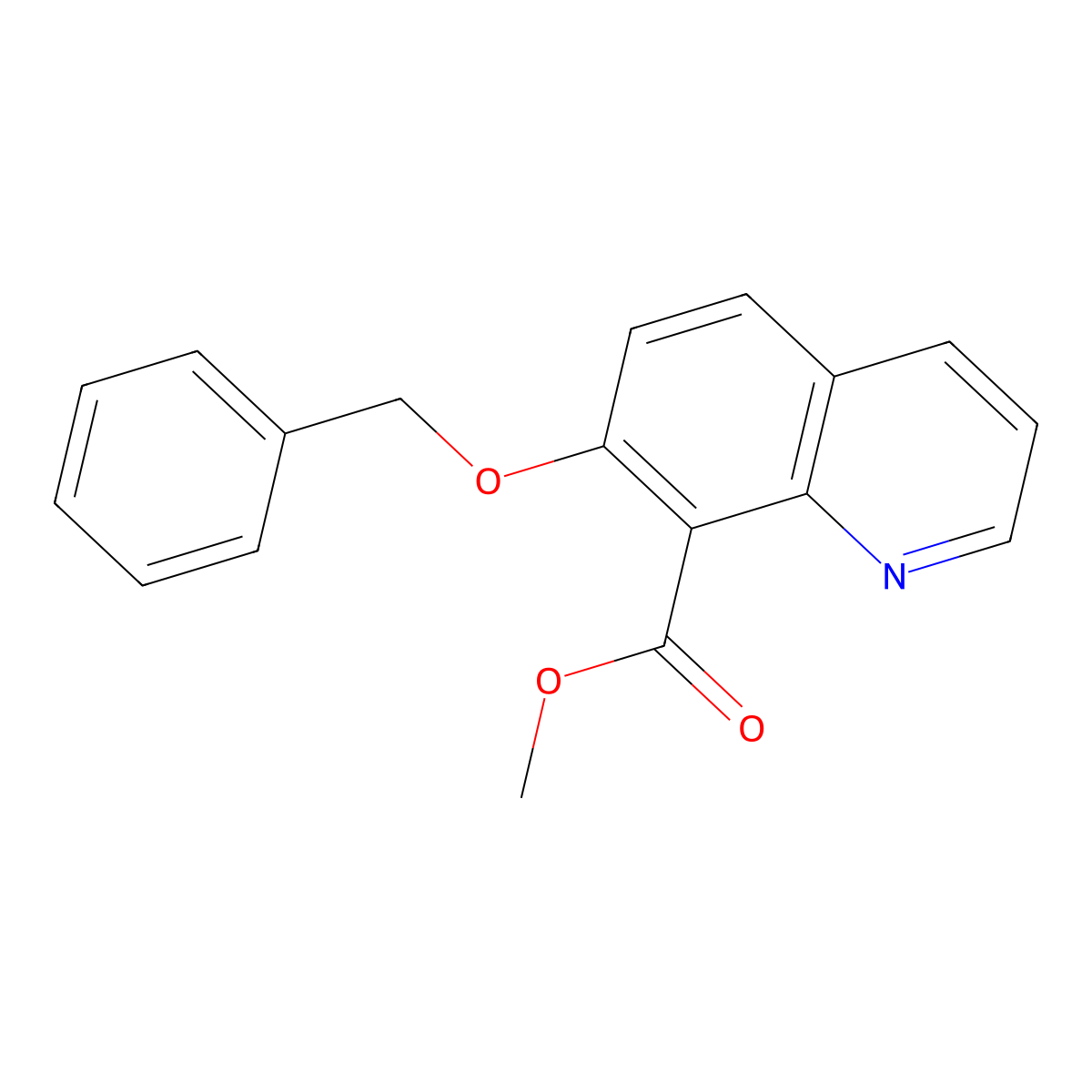 Methyl 7-(benzyloxy)quinoline-8-carboxylate molecular structure, CAS 2740660-55-1