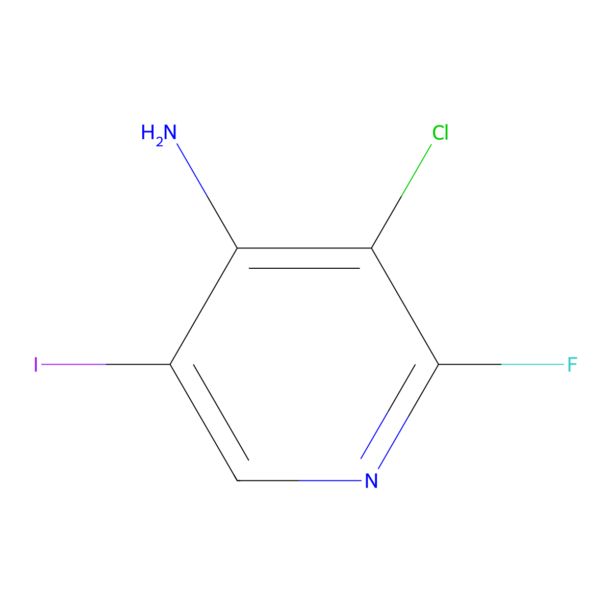 3-Chloro-2-fluoro-5-iodopyridin-4-amine molecular structure, CAS 2740660-56-2