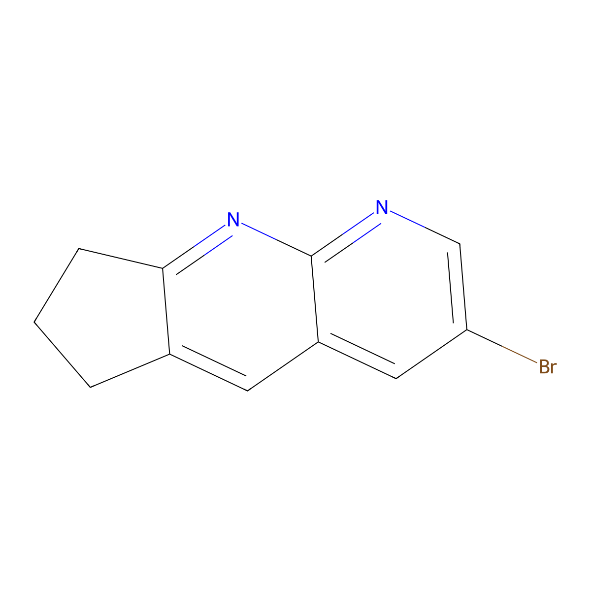3-bromo-6H,7H,8H-cyclopenta[b]1,8-naphthyridine molecular structure, CAS 2740660-57-3