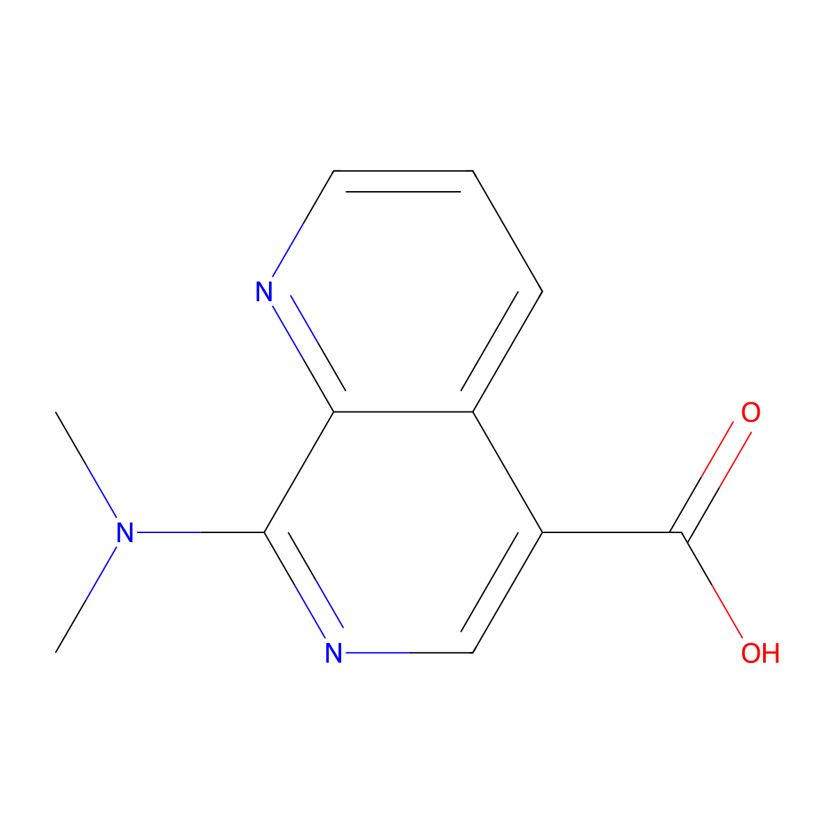 8-(Dimethylamino)-1,7-naphthyridine-5-carboxylic acid molecular structure, CAS 2740660-59-5