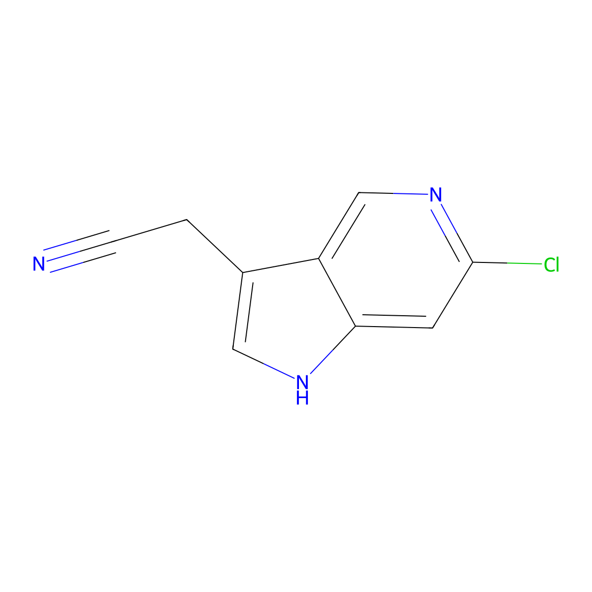 2-(6-Chloro-1H-pyrrolo[3,2-C]pyridin-3-YL)acetonitrile molecular structure, CAS 2740660-76-6