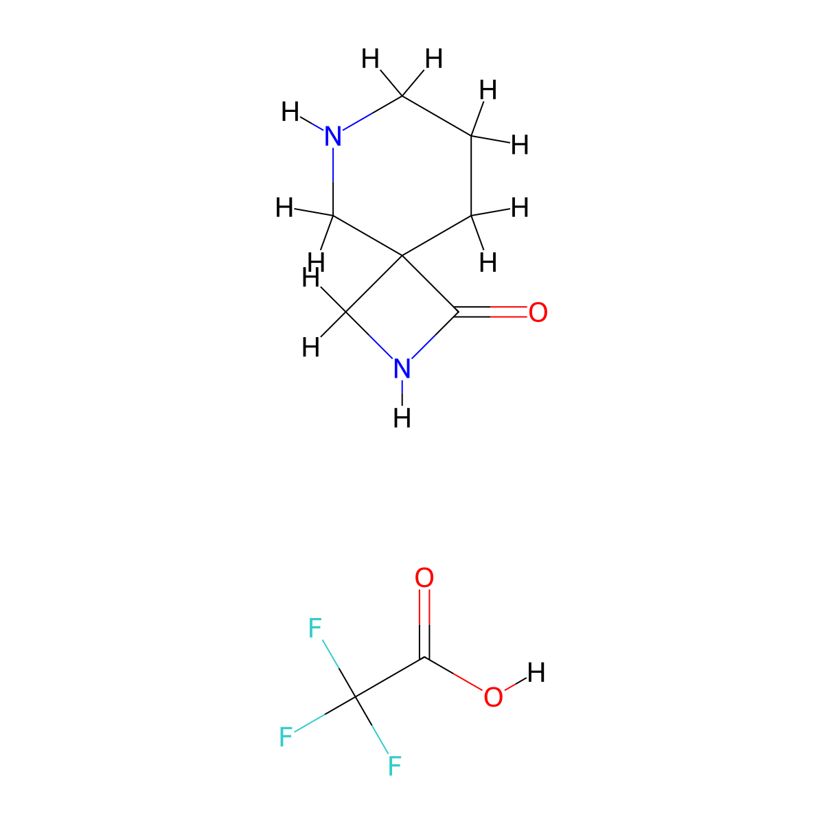 2,6-Diazaspiro[3.5]nonan-1-one tfa molecular structure, CAS 2740660-77-7
