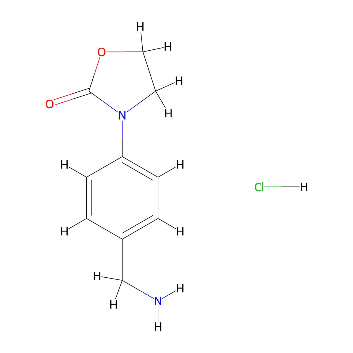 3-[4-(Aminomethyl)phenyl]-1,3-oxazolidin-2-one hydrochloride molecular structure, CAS 2740660-78-8