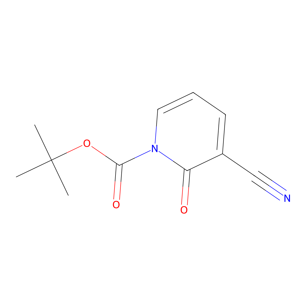 tert-butyl 3-cyano-2-oxopyridine-1(2H)-carboxylate molecular structure, CAS 2740660-82-4