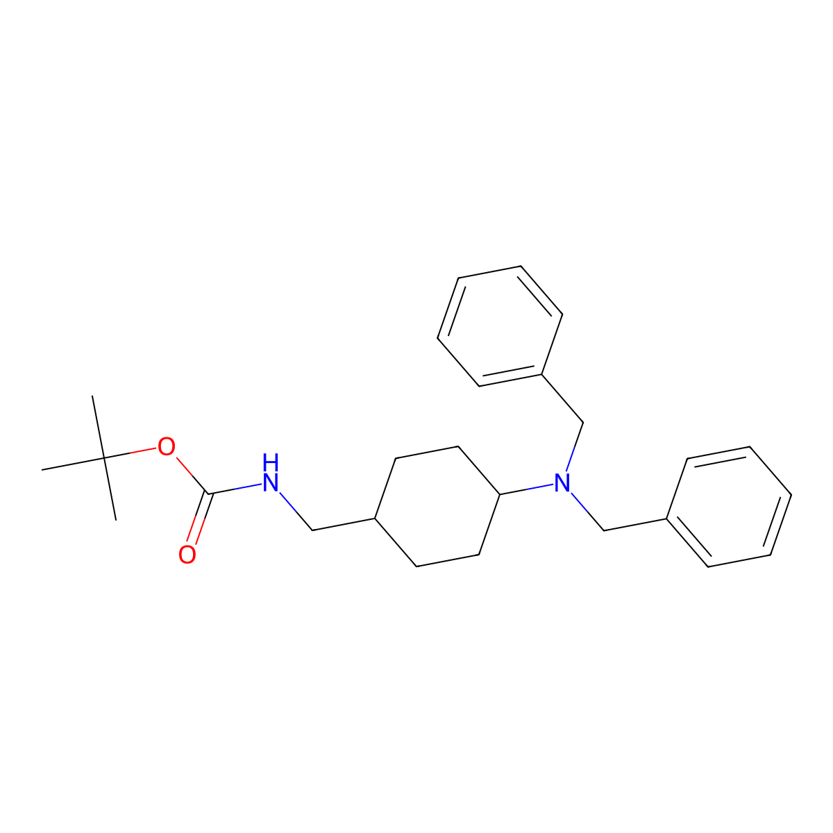 Tert-butyl 4-(dibenzylamino)cyclohexylmethylcarbamate molecular structure, CAS 2740660-88-0