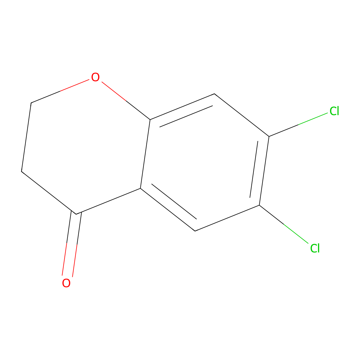 6,7-dichloro-3,4-dihydro-2H-1-benzopyran-4-one molecular structure, CAS 27407-06-3
