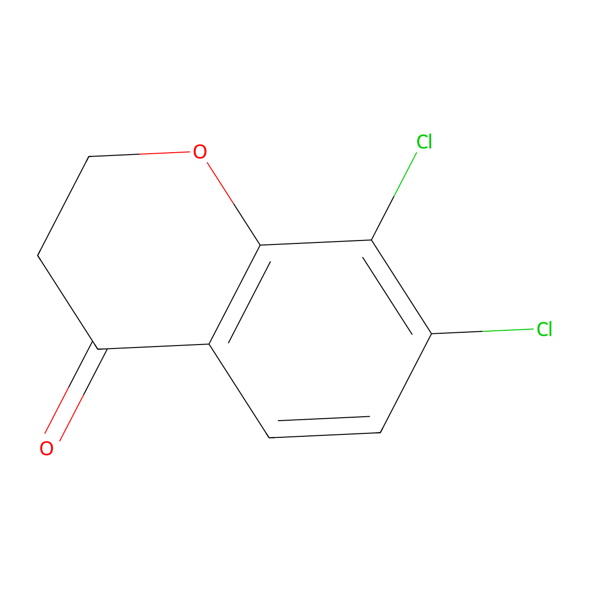 7,8-dichloro-3,4-dihydro-2H-1-benzopyran-4-one molecular structure, CAS 27407-09-6